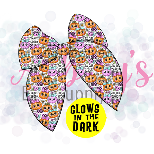 Glow in the Dark Halloween Basic Large Tied Fabric Bow