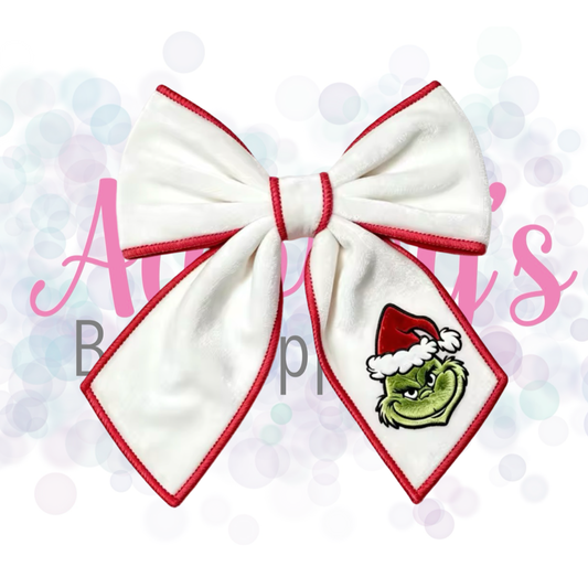Grinch Velvet Bow