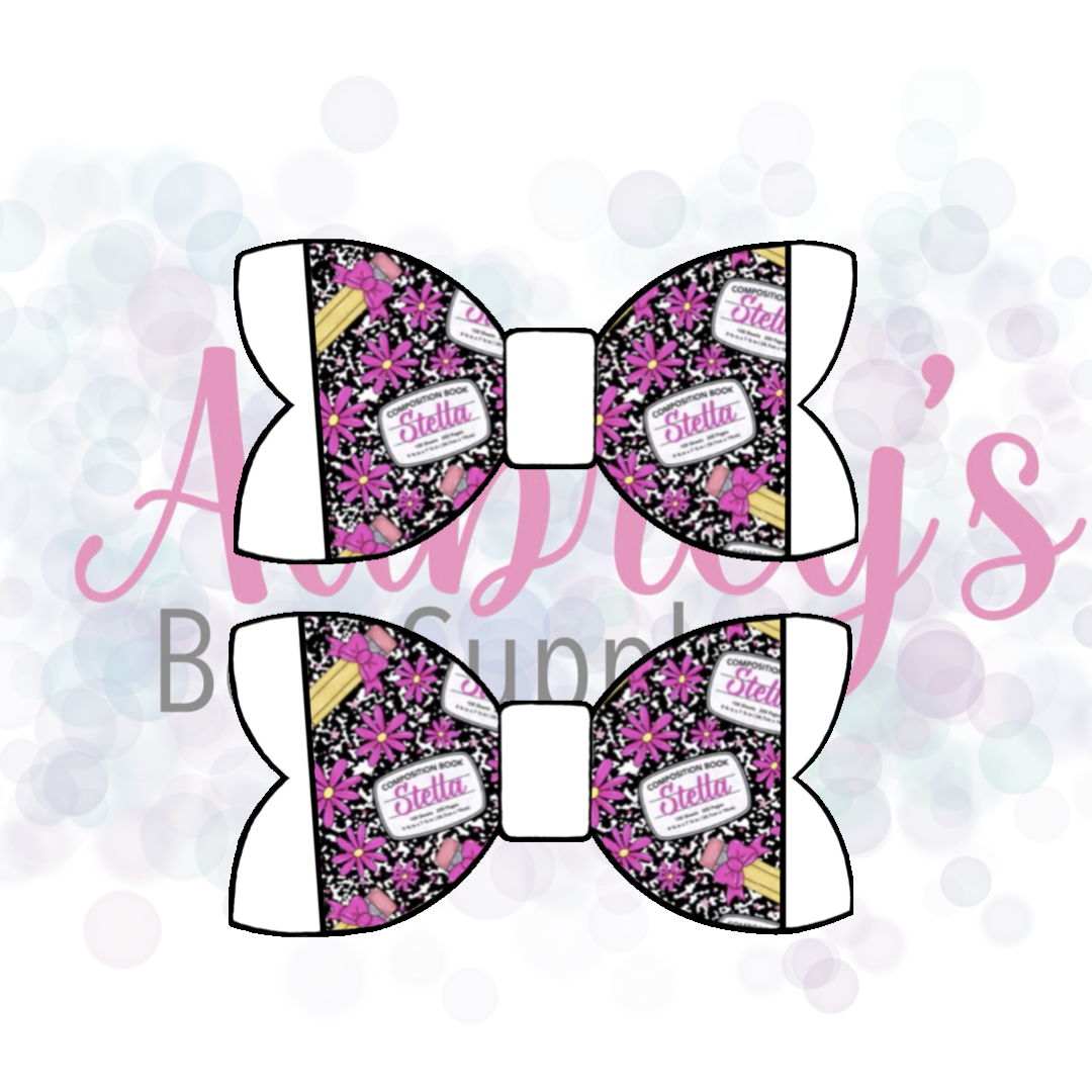 Black with Pink Floral Custom Name Back to School