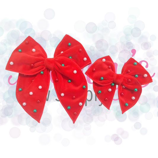Pearl Velvet Bows