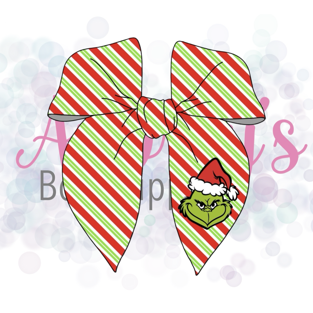 Grinch Stripe Bow