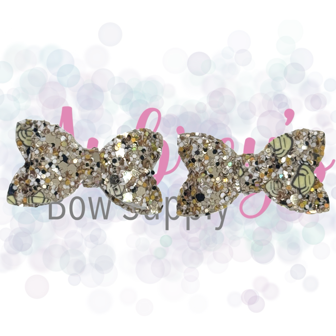Bumblebee Gold Black and White Glitter