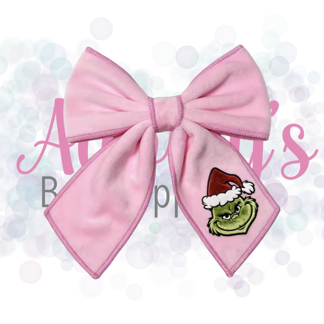 Grinch Velvet Bow
