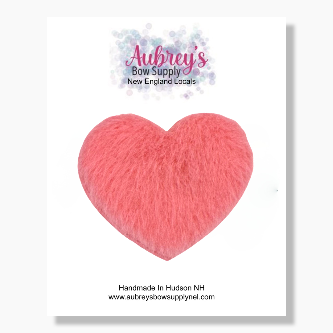 Fuzzy Heart Snap Clips