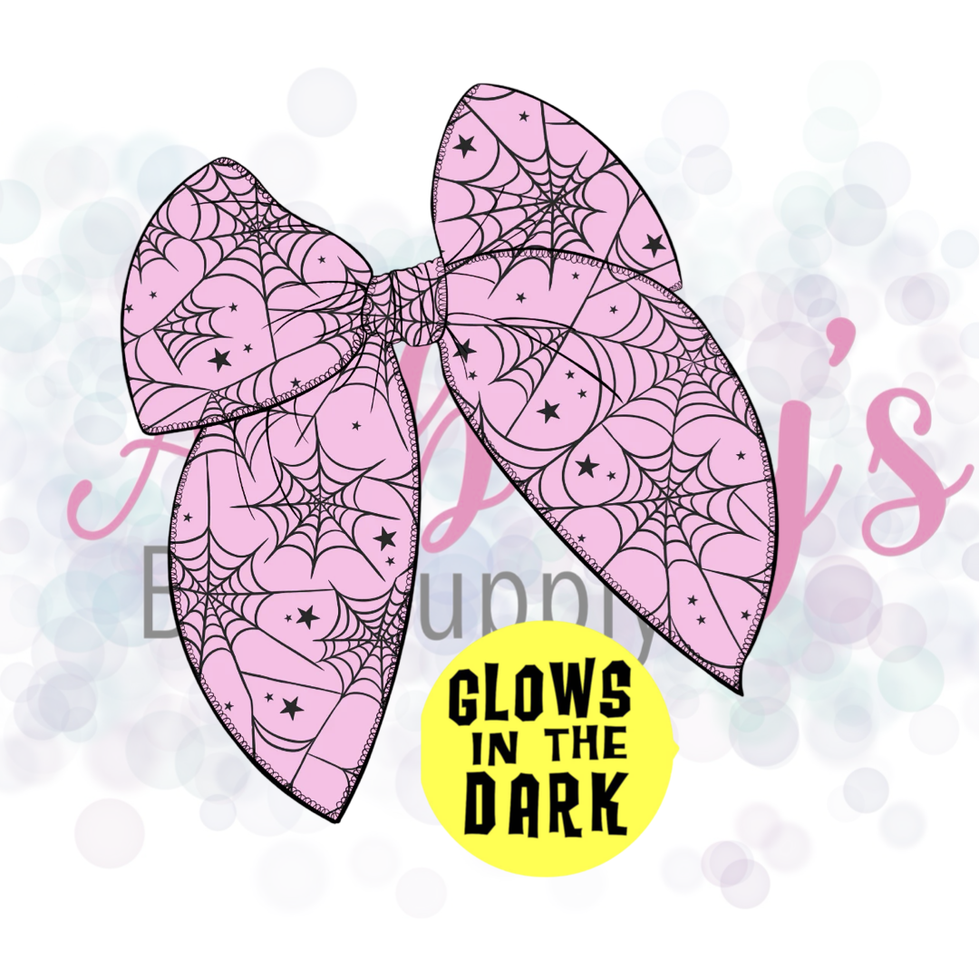 Glow in the Dark Halloween Basic Large Tied Fabric Bow
