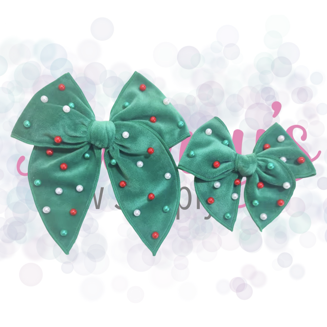 Pearl Velvet Bows