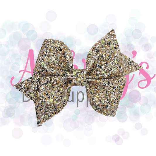 Bumblebee Gold Black and White Glitter