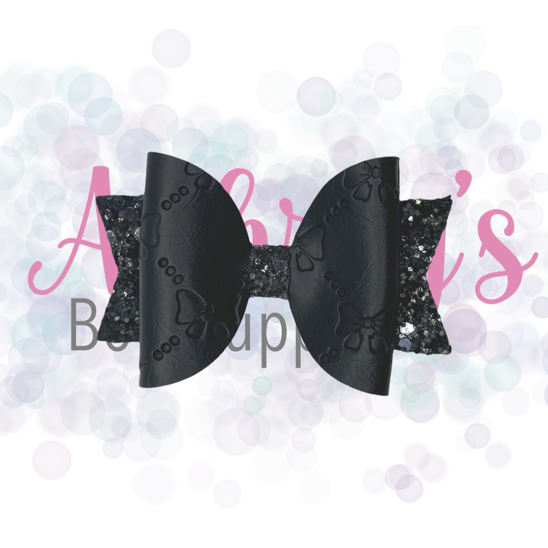 Black Embossed Bows