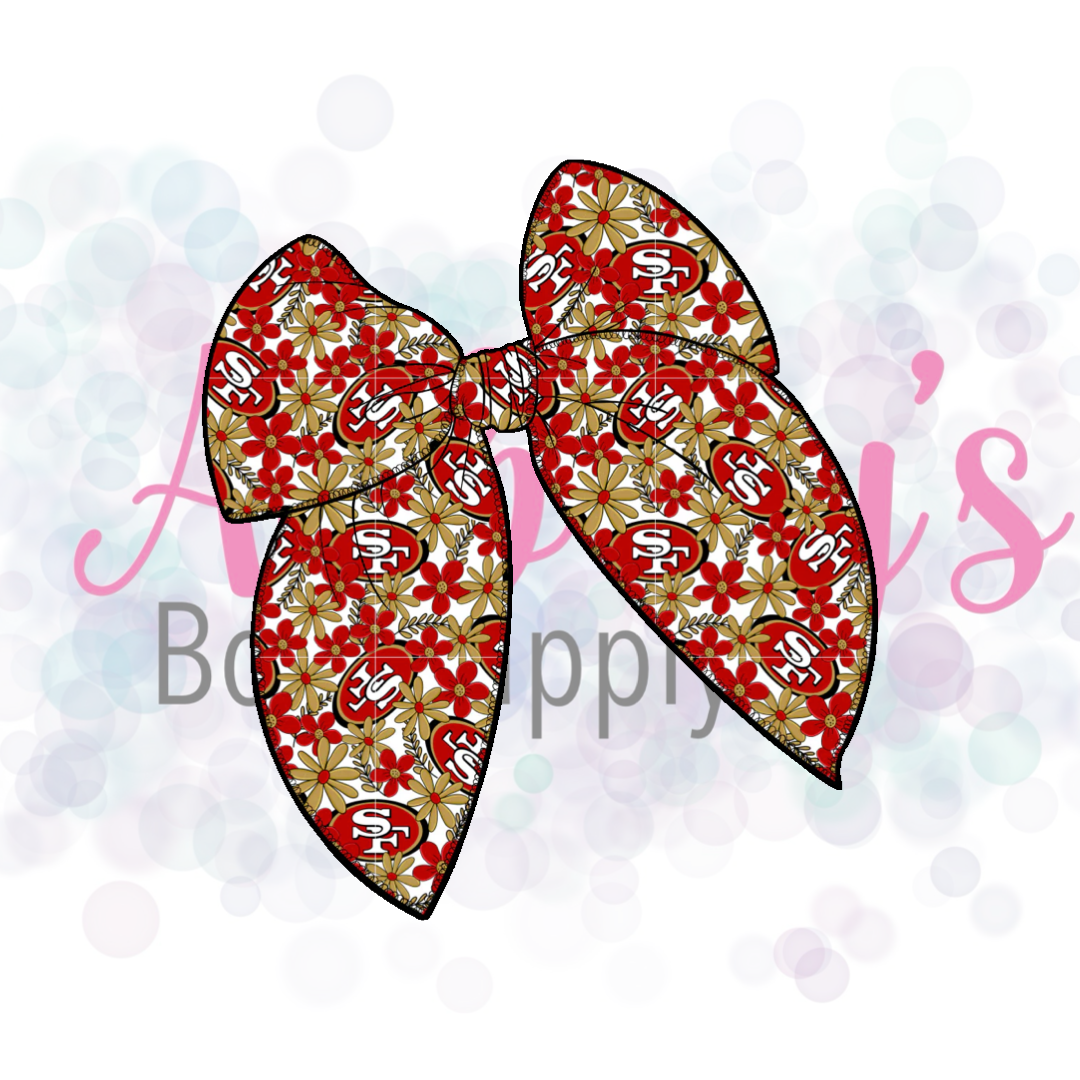 Floral NFL Fabric Bow Pre-Order