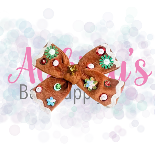 Gingerbread Sequin Bow