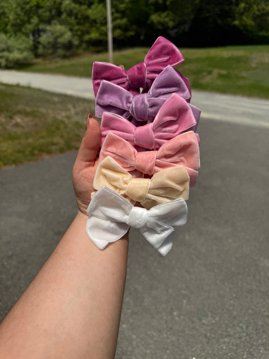Velvet Pinks Ribbon Bows