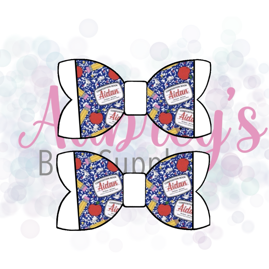 Blue with Apples Custom Name Back to School