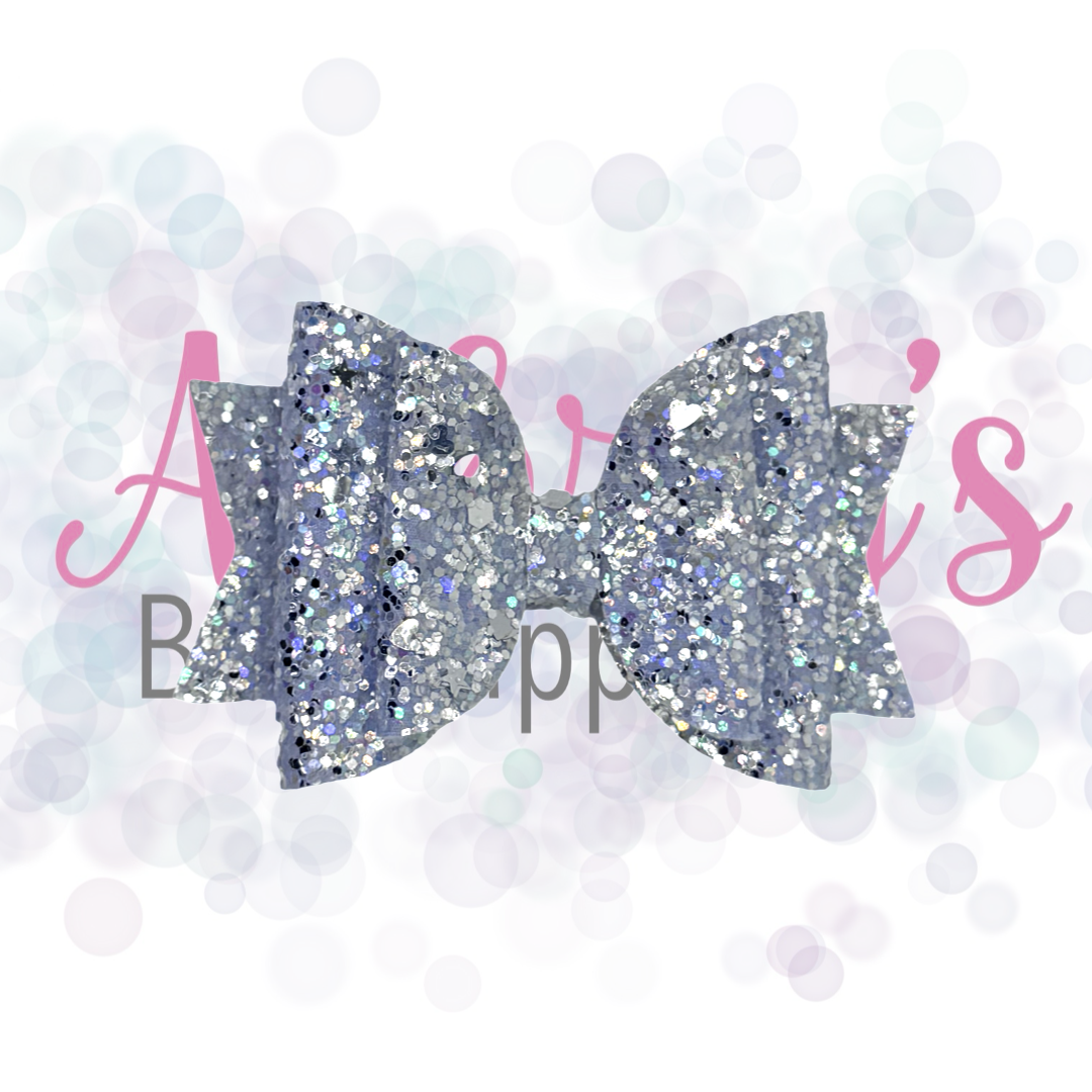 Silver & Periwinkle Heart Star Glitter
