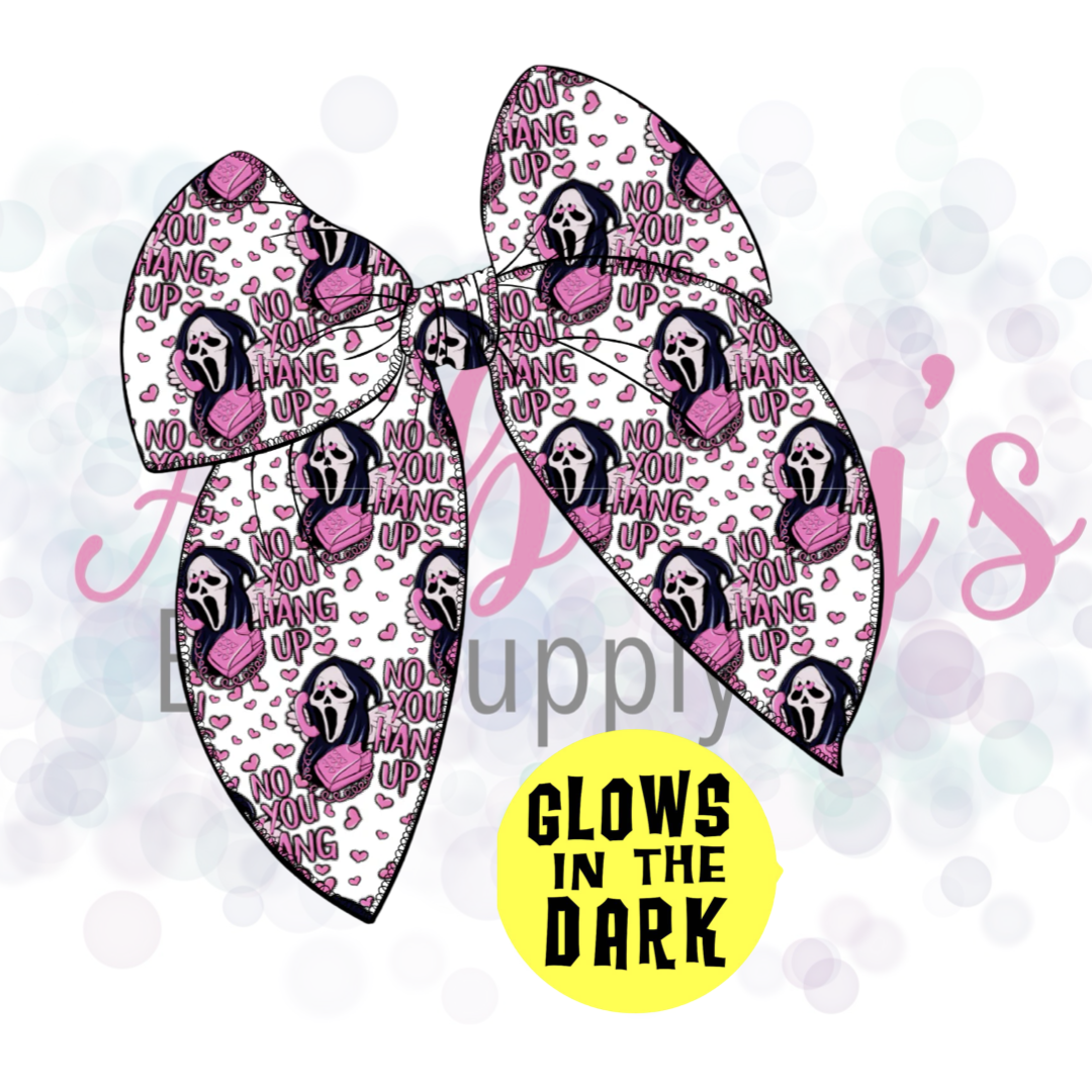 Glow in the Dark Halloween Character Large Tied Fabric Bow