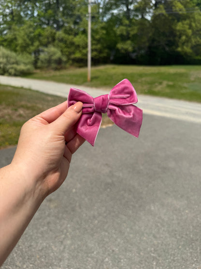 Velvet Pinks Ribbon Bows