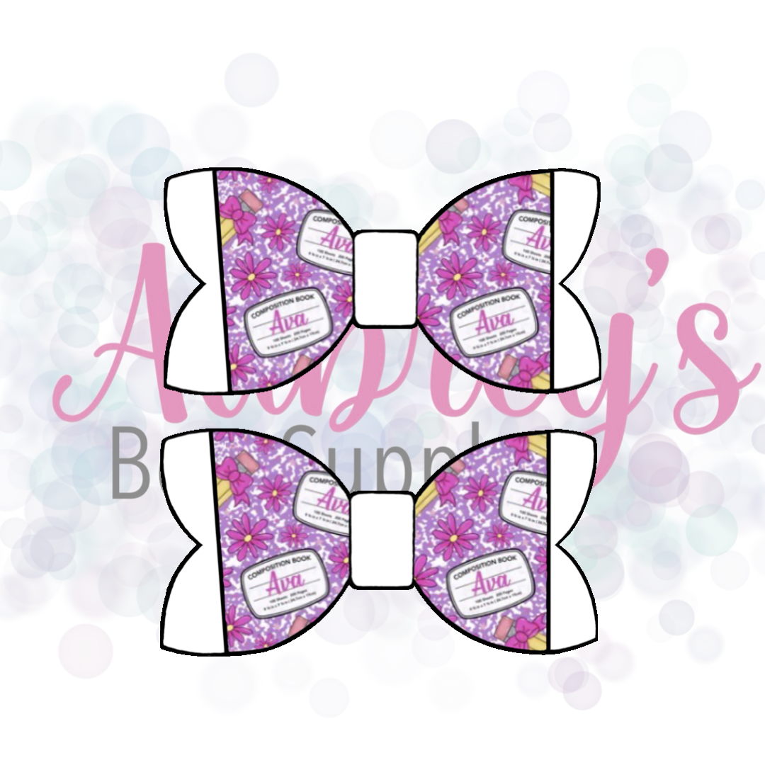 Purple with Pink Floral Custom Name Back To School