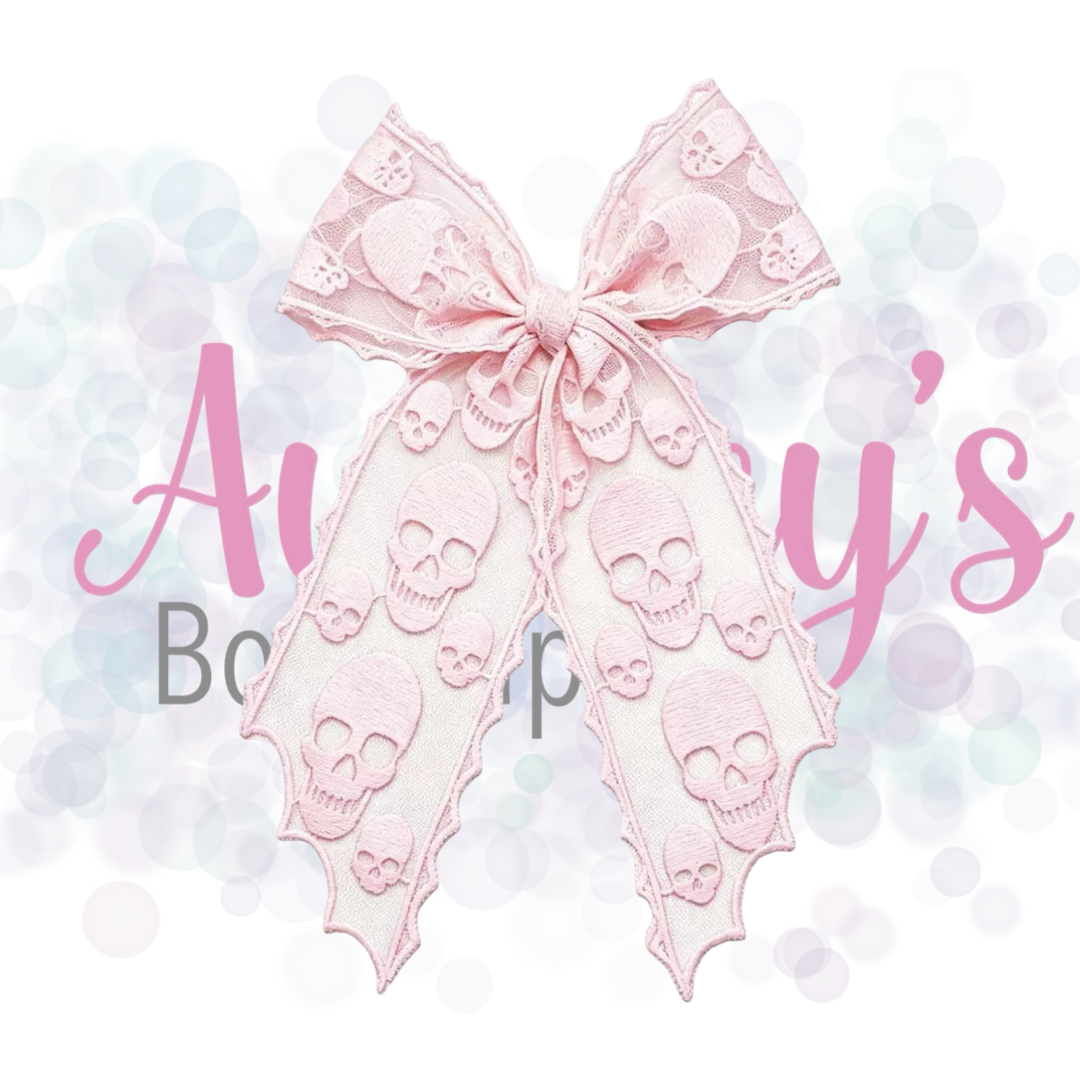 Skull Tulle Bow