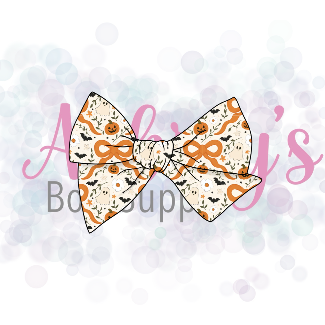 Halloween Basic 5” Tied Fabric Bow