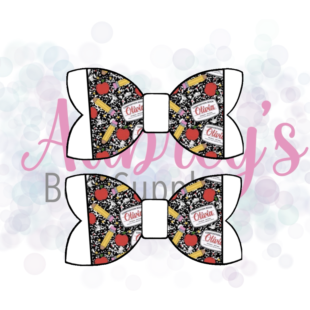 Black with Apples Custom Name Back to School