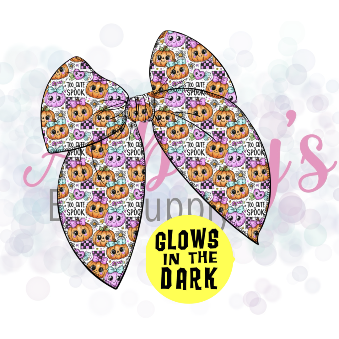 Glow in the Dark Halloween Basic Large Tied Fabric Bow