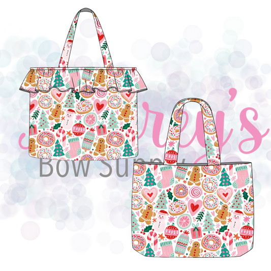 Pink Christmas Cookies Tote Bags