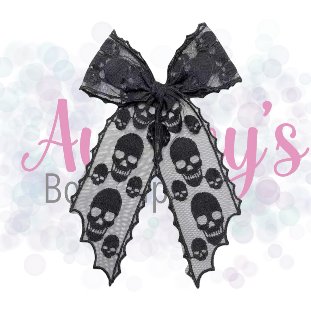 Skull Tulle Bow