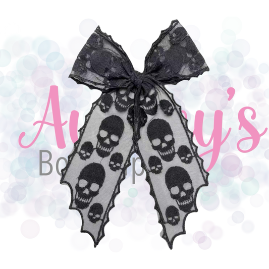 Skull Tulle Bow