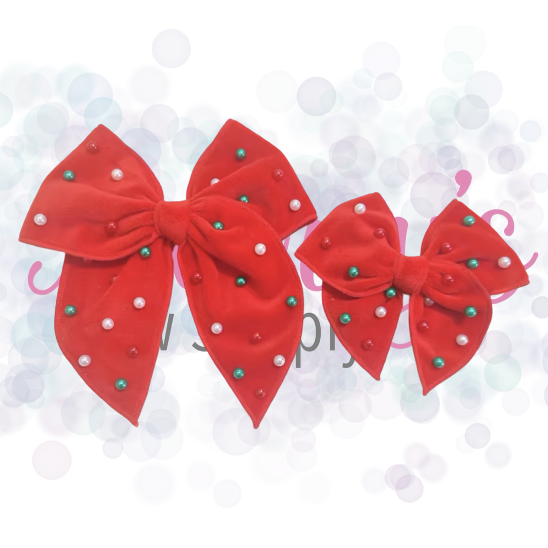 Pearl Velvet Bows