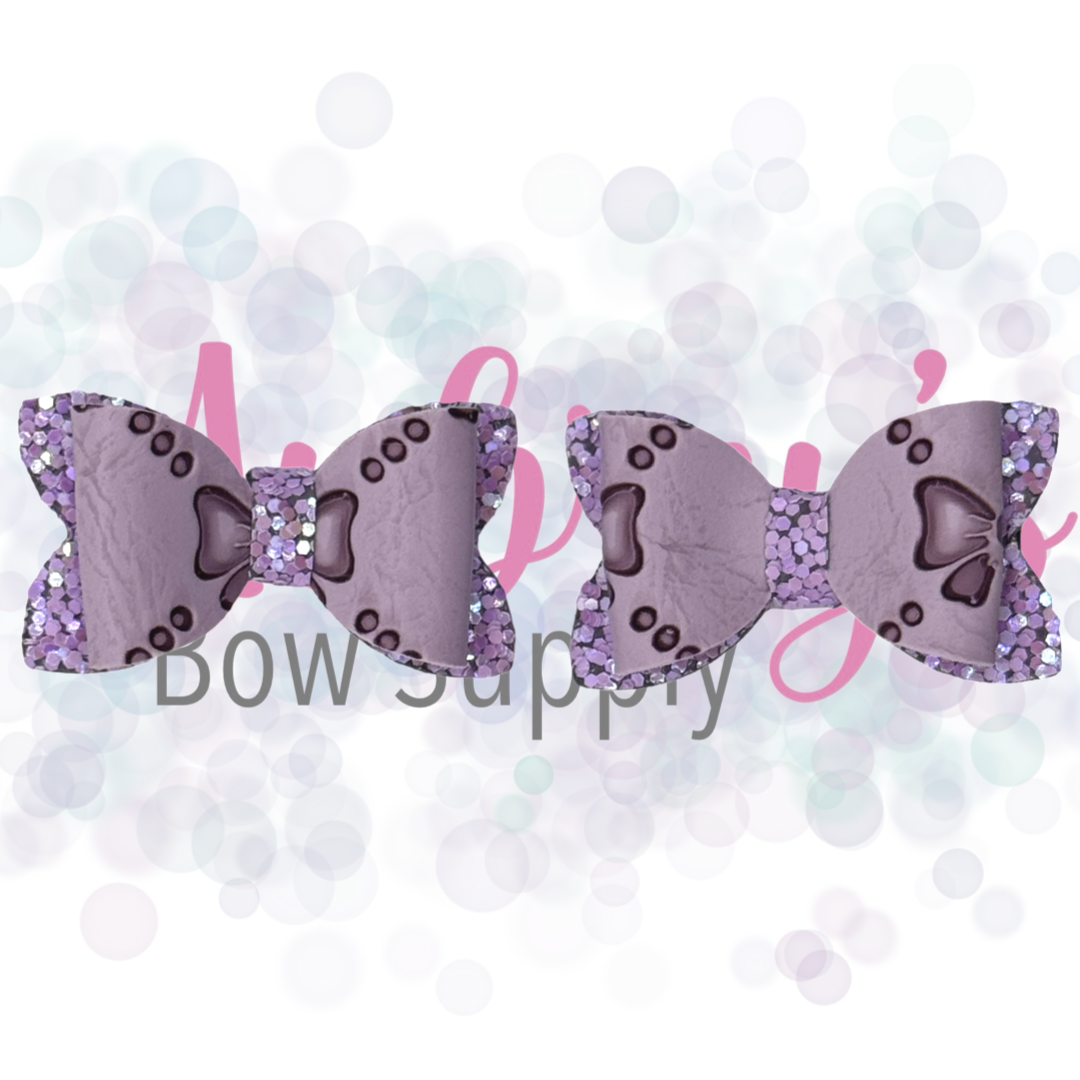Purple Embossed Bows