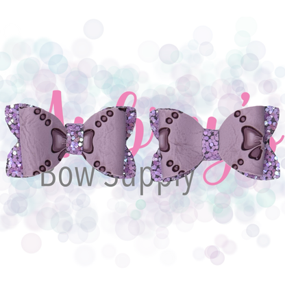 Purple Embossed Bows