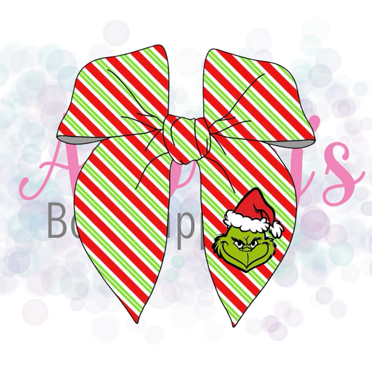 Grinch Stripe Bow