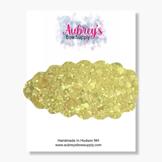 Snap Clip Pastel Glitter Yellow