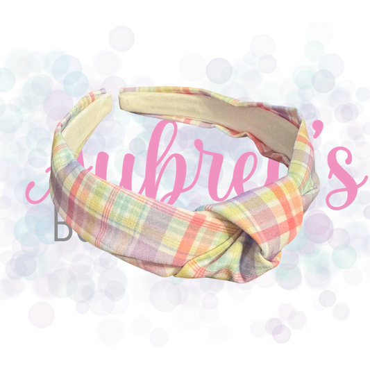 Easter Plaid Knot Headbands