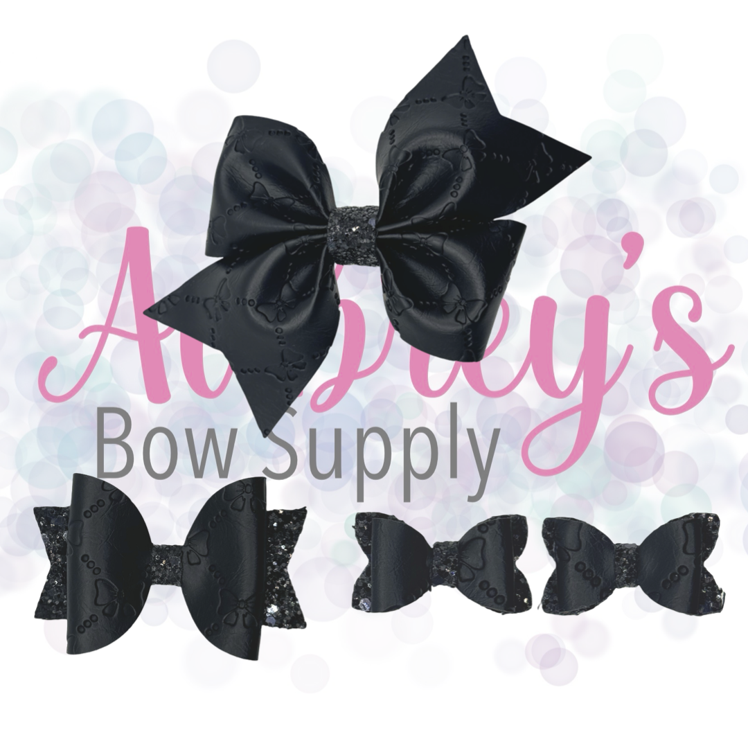Black Embossed Bows