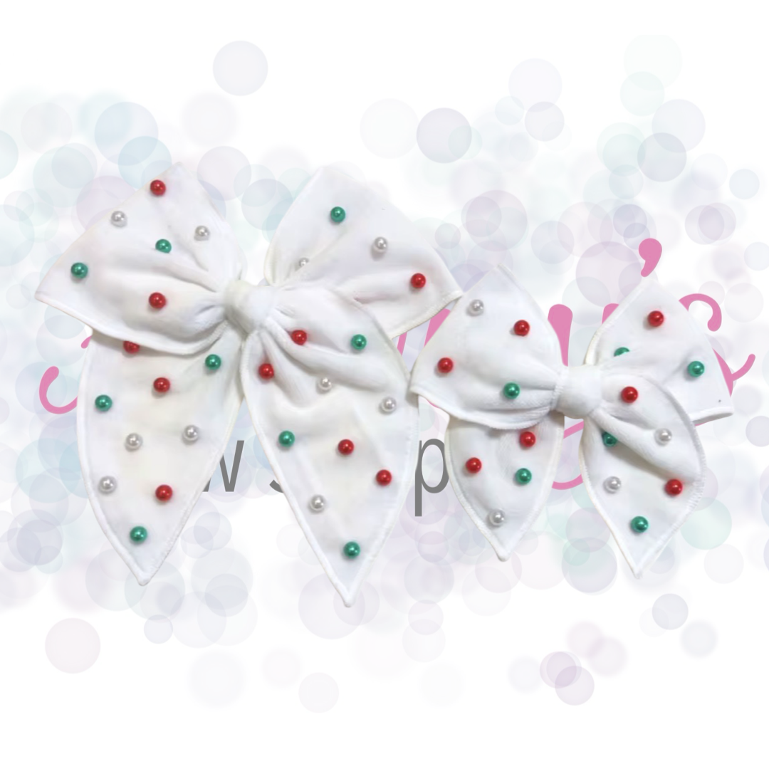 Pearl Velvet Bows