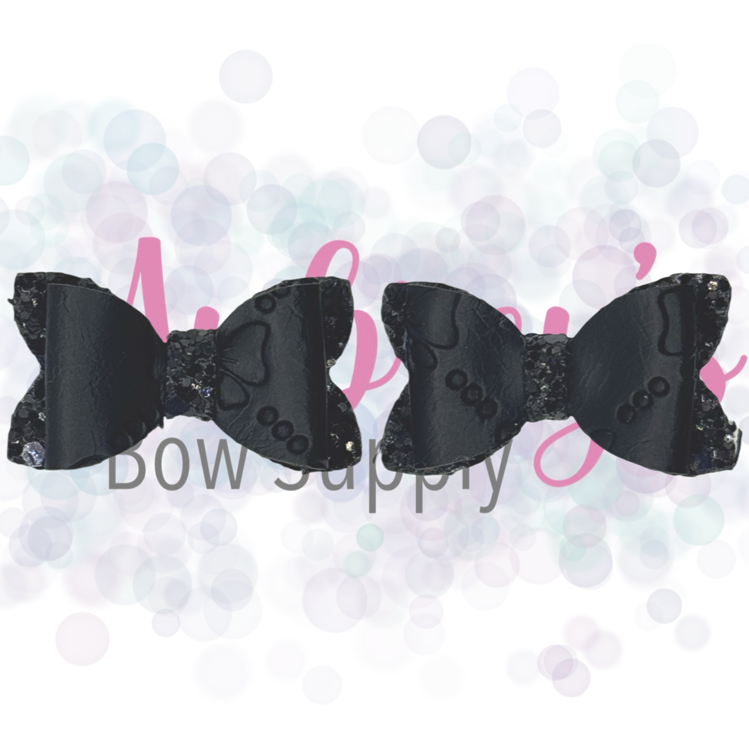 Black Embossed Bows