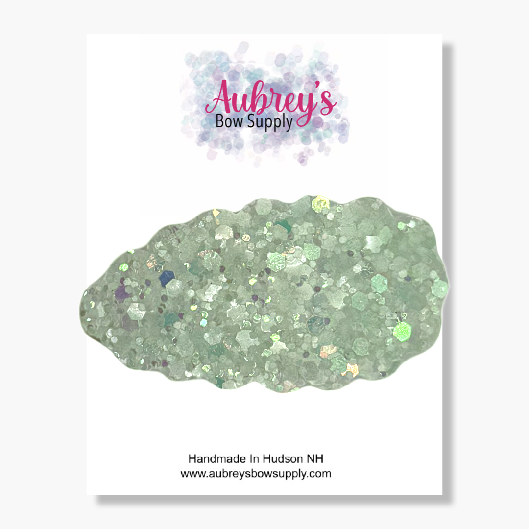 Snap Clip Pastel Glitter Mint