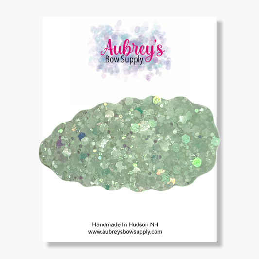 Snap Clip Pastel Glitter Mint