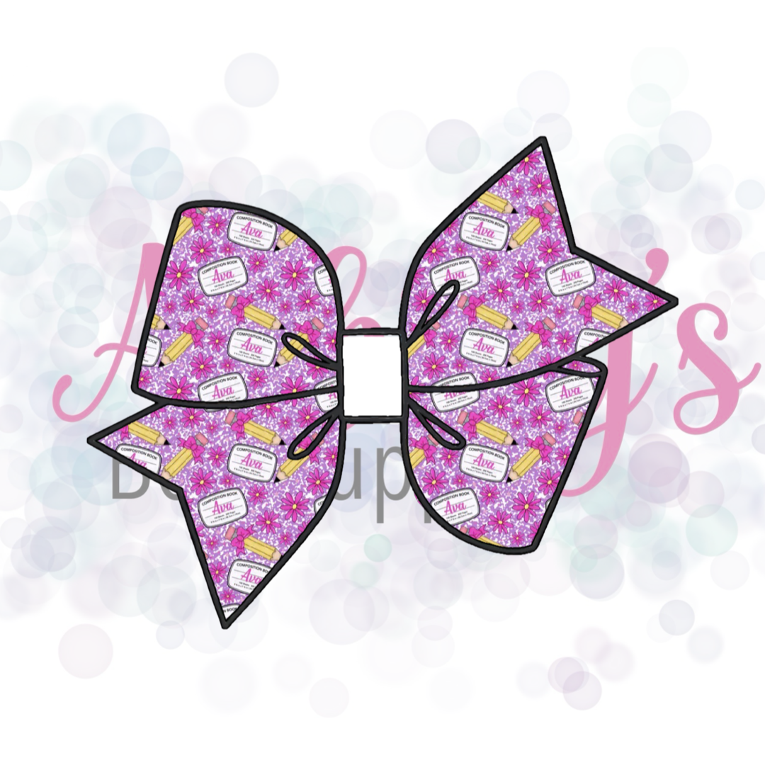 Purple with Pink Floral Custom Name Back To School