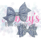 Silver & Periwinkle Heart Star Glitter