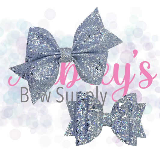Silver & Periwinkle Heart Star Glitter