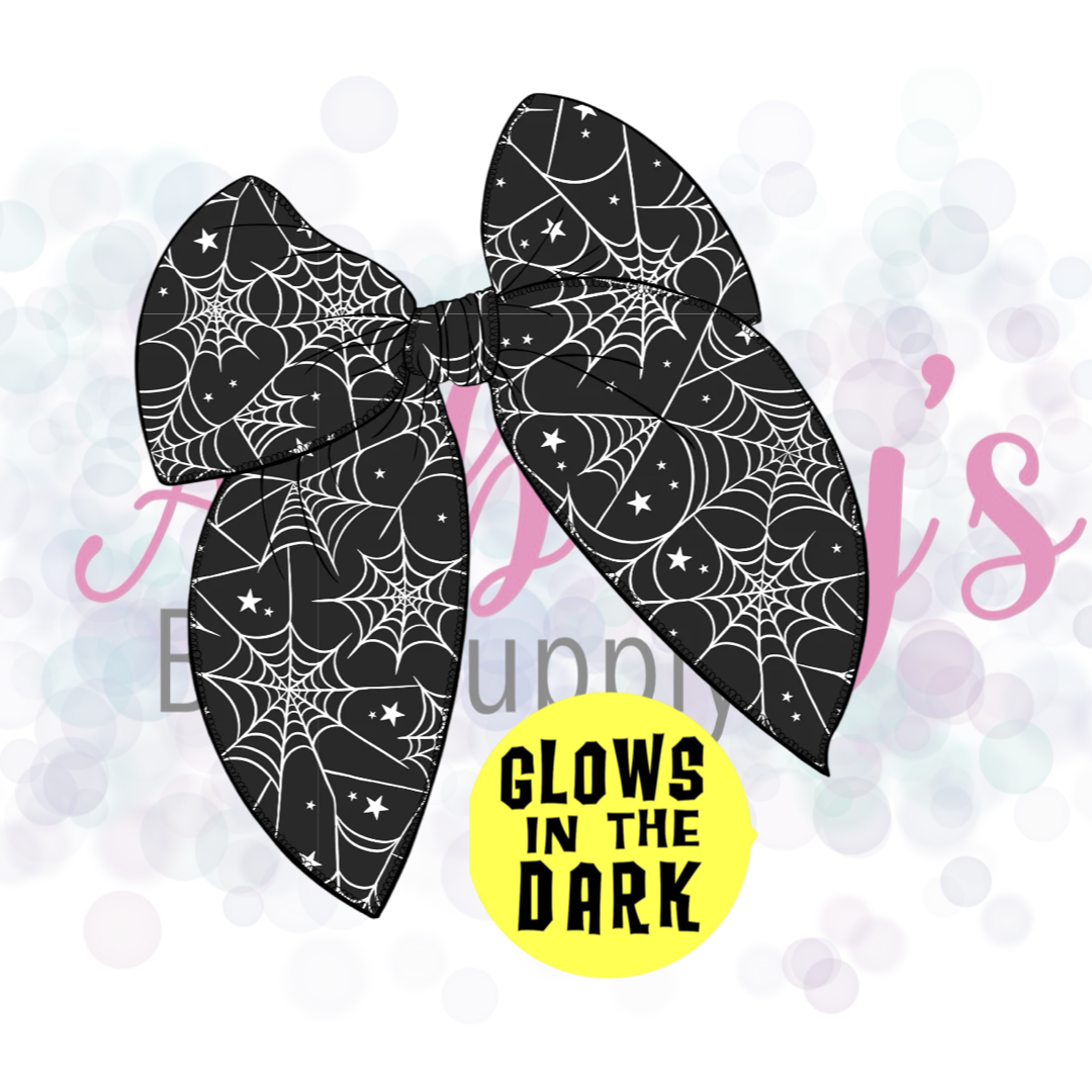 Glow in the Dark Halloween Basic Large Tied Fabric Bow