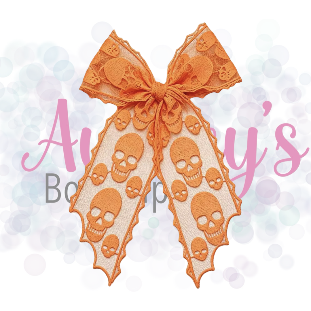 Skull Tulle Bow