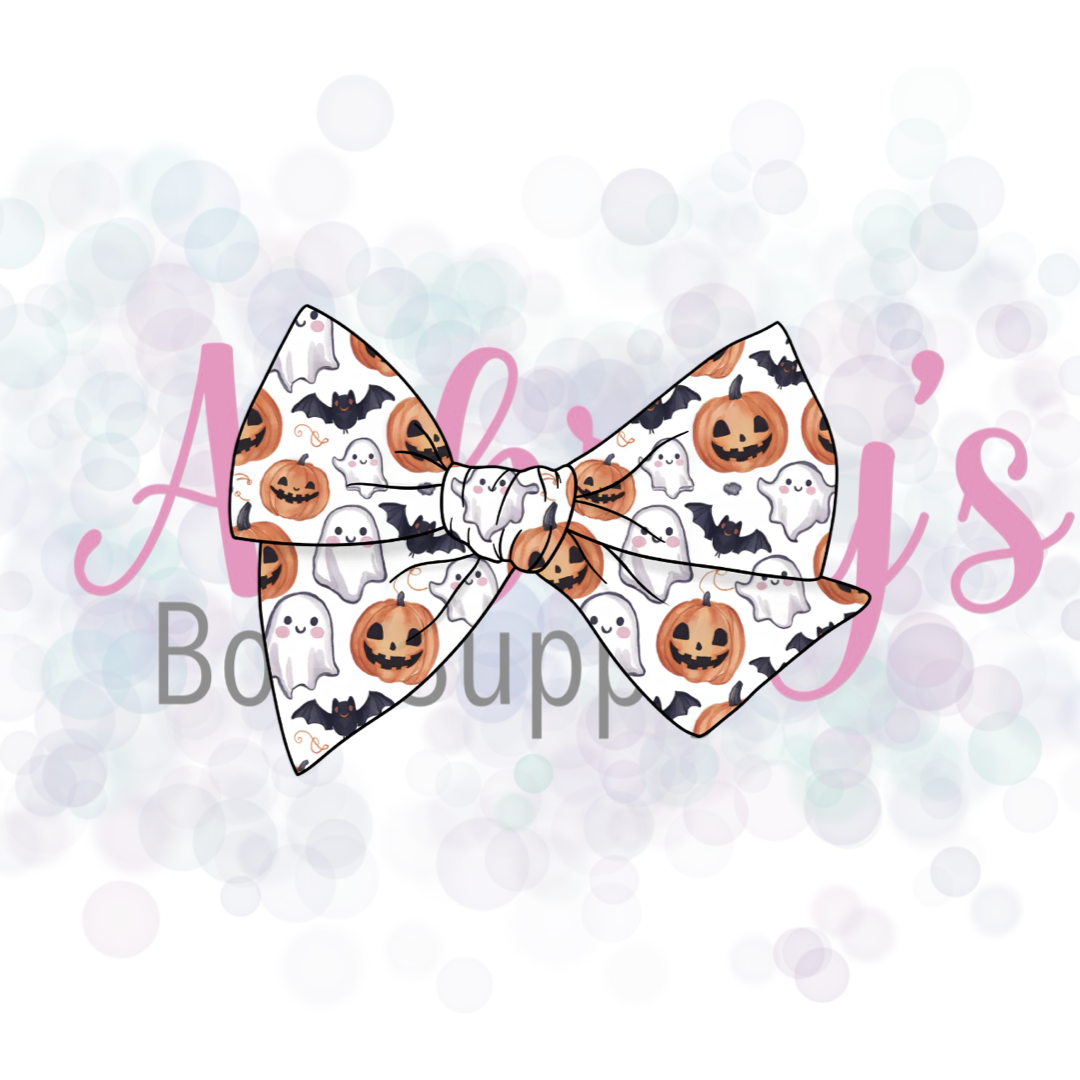Halloween Basic 5” Tied Fabric Bow