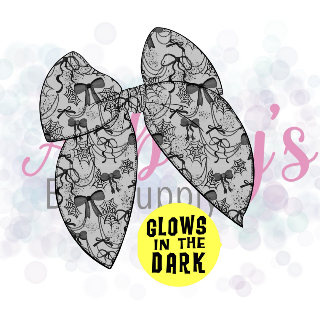 Glow in the Dark Halloween Basic Large Tied Fabric Bow