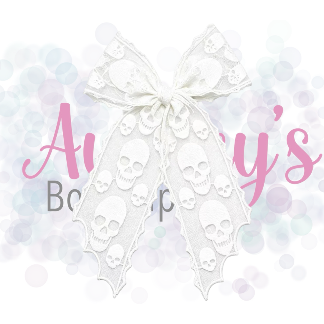 Skull Tulle Bow