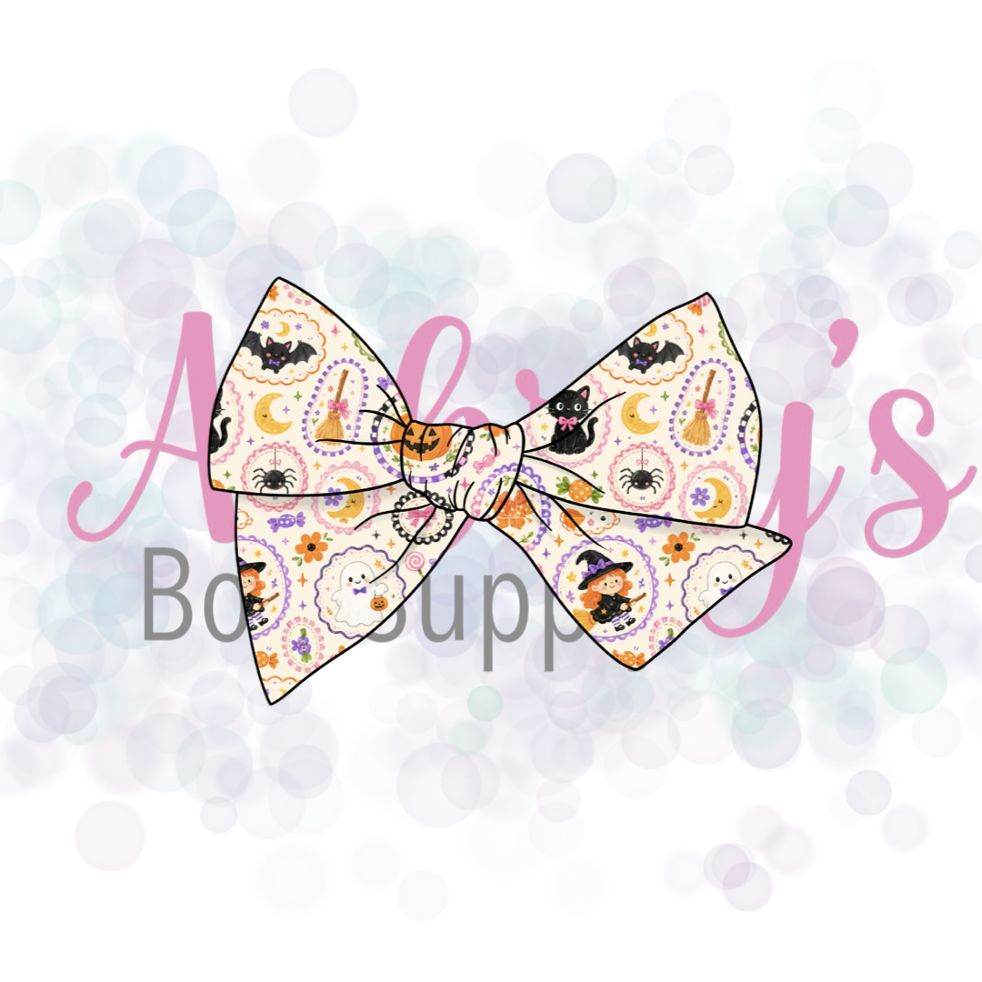 Halloween Basic 5” Tied Fabric Bow