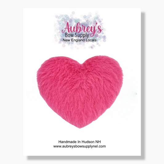 Fuzzy Heart Snap Clips