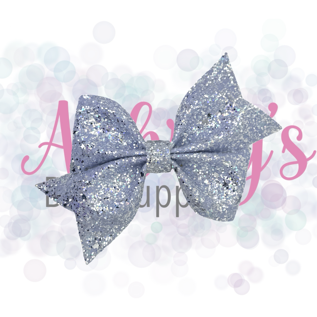Silver & Periwinkle Heart Star Glitter