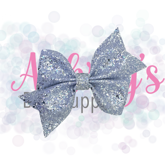 Silver & Periwinkle Heart Star Glitter